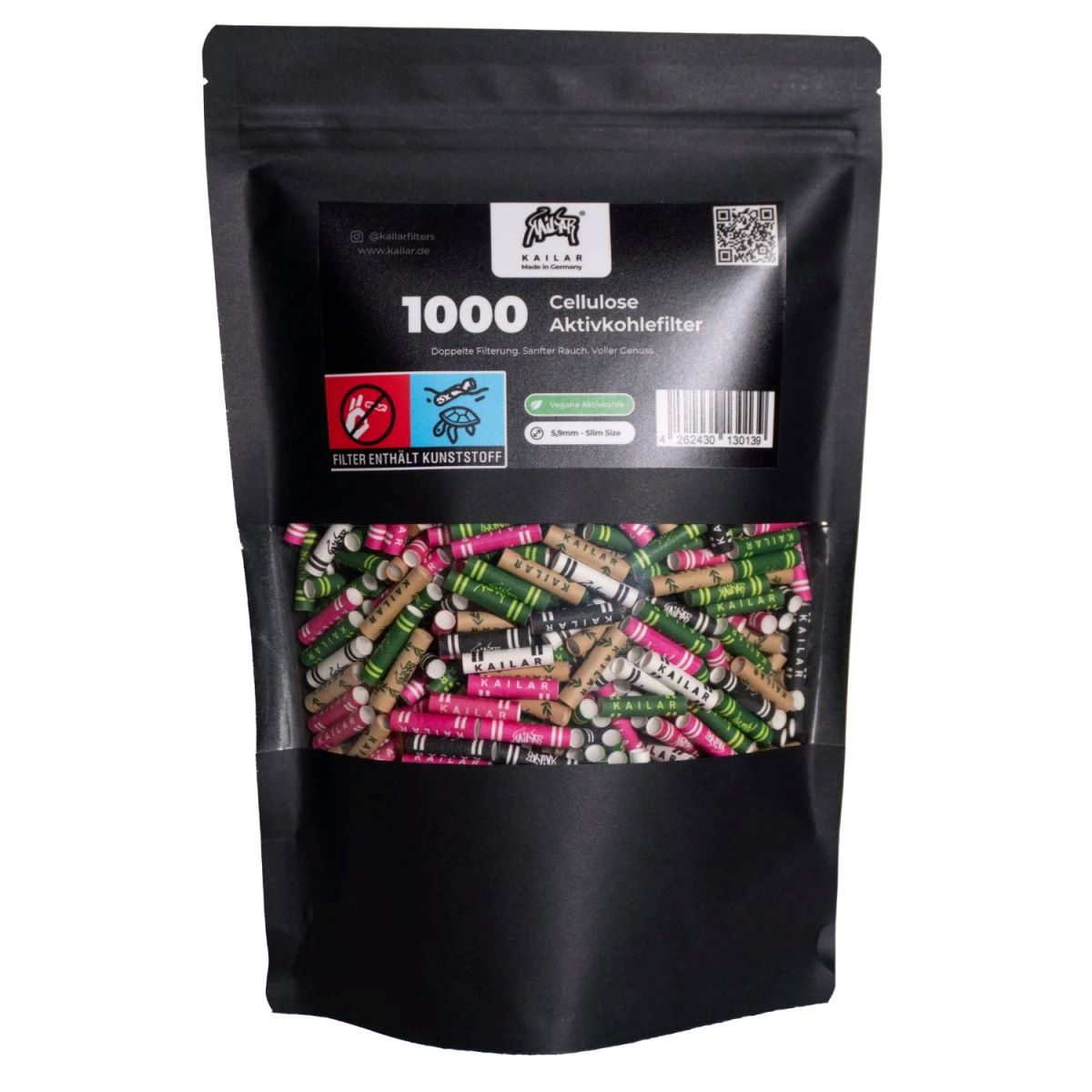 Kailar Aktivkohlefilter 6mm Slim Cellulose