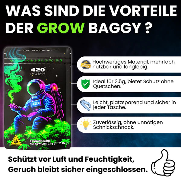 420flow Die Grow Baggy Smoking 3,5g – Geruchsdichte Aufbewahrung