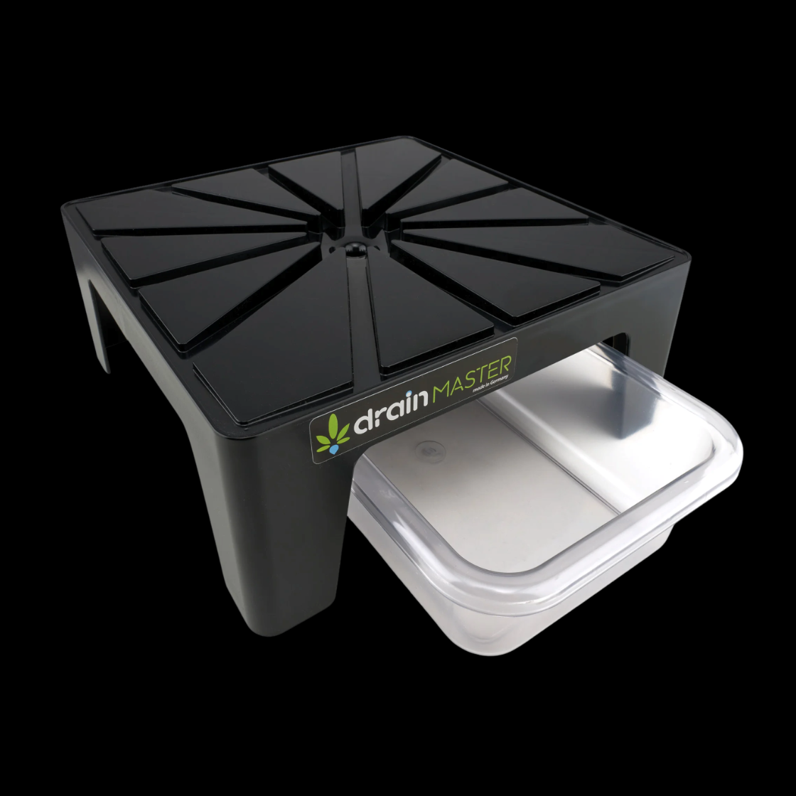 DrainMaster Abtropfständer mit Auffangschale – Kontrolle für Drainagewasser