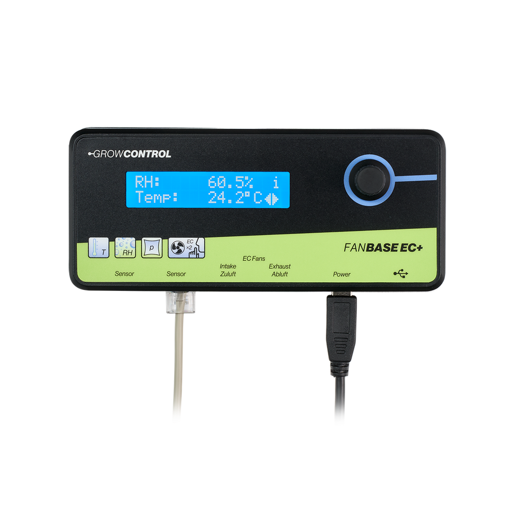 GrowControl FanBase EC+ Temperatur- und Feuchtigkeitsregelung für EC-Lüfter; unterschiedliche Tag/Nacht-Einstellungen)