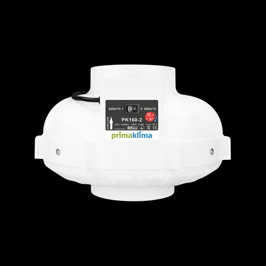 Prima Klima PK160-2 Rohrventilator 160 mm (420/800 m³/h)