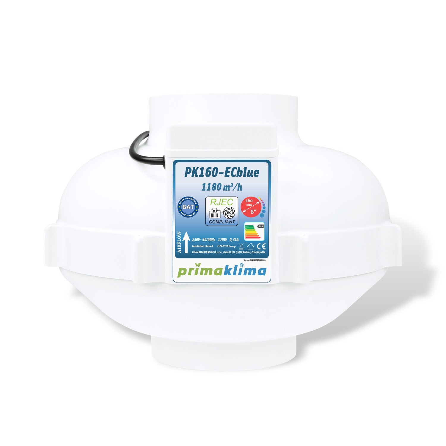 Prima Klima PK160-ECblue (1180m³/h, 160mm Anschluss)