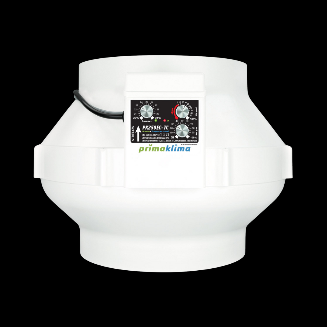 Prima Klima PK250EC-TC EC-Rohrventilator 250 mm (1450 m³/h)