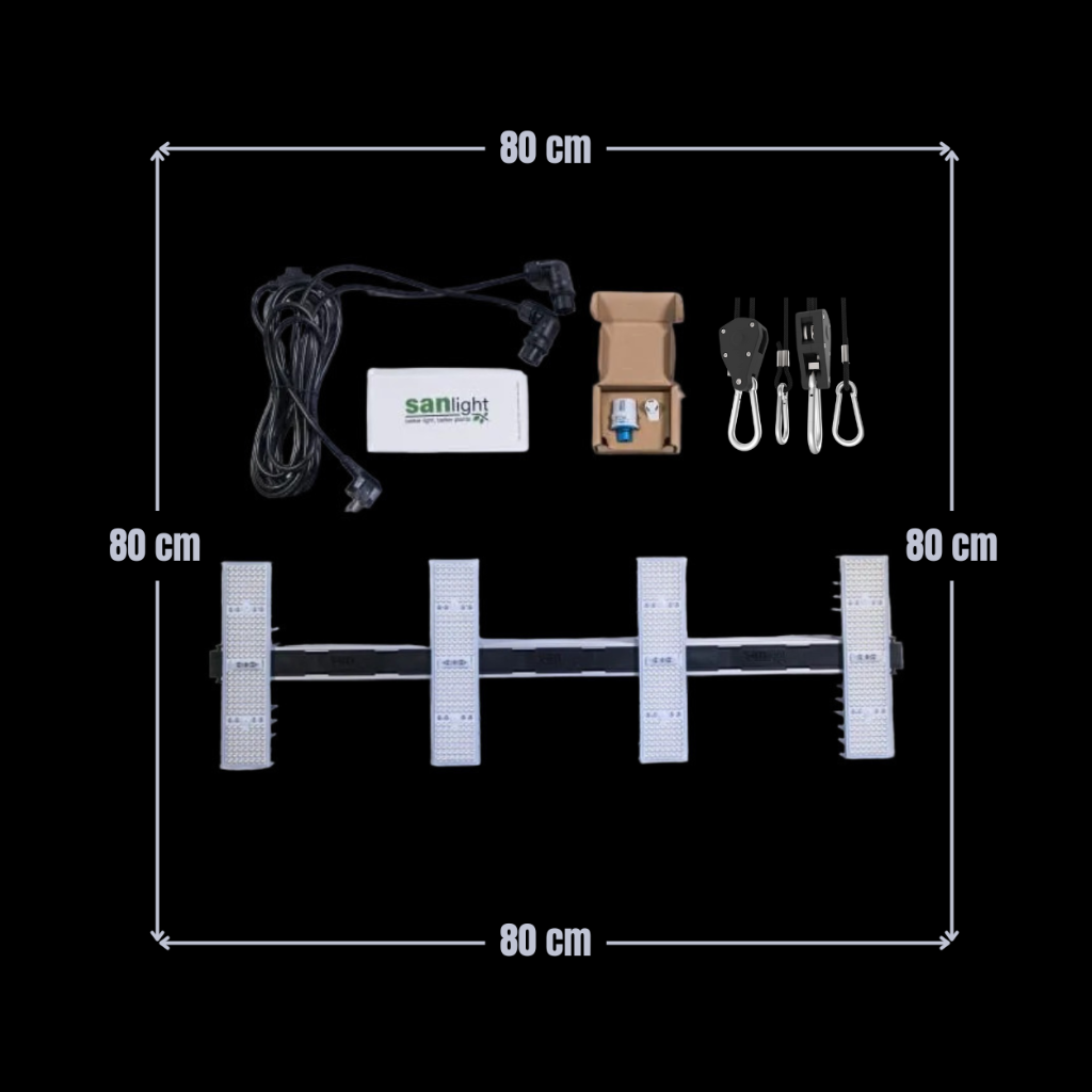 SANlight 80×80 LED-Set – Komplettset für 80 × 80 cm Growfläche
