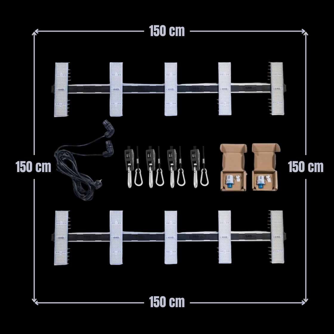 SANlight EVO 5 LED 2er-Set – Komplettset für 100×100 bis 150×150 cm