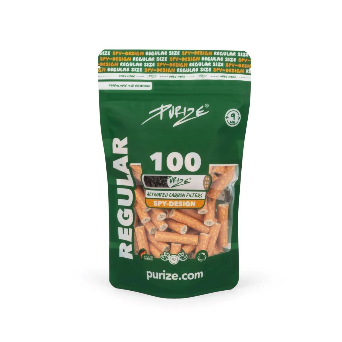 PURIZE Aktivkohlefilter 9mm Regular Size