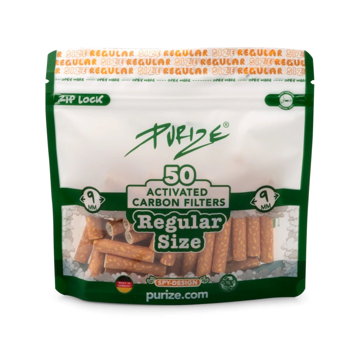 PURIZE Aktivkohlefilter 9mm Regular Size